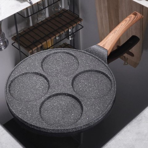 Patelnia do Jajek Placków Pancakes Granitowa 4 Otwory Solidna VILDE 26 cm
