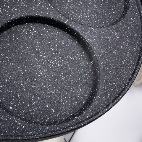 Patelnia do Jajek Placków Pancakes Granitowa 4 Otwory Solidna VILDE 26 cm