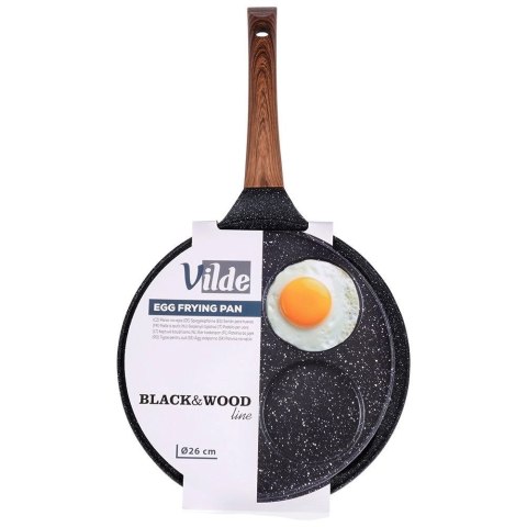 Patelnia do Jajek Placków Pancakes Granitowa 4 Otwory Solidna VILDE 26 cm