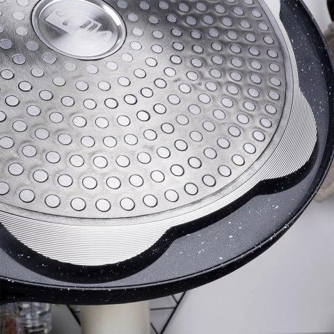 Patelnia do Jajek Placków Pancakes Granitowa 7 Otworów Solidna VILDE 26 cm