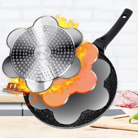 Patelnia do jajek granitowa 7 otworów BLACK LINE 26 cm