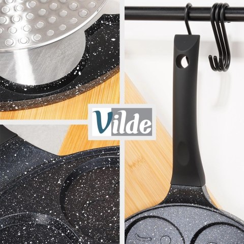 Patelnia do jajek granitowa 7 otworów BLACK LINE 26 cm