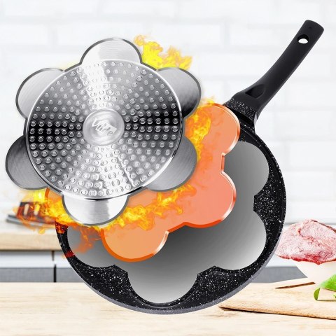 Patelnia do jajek granitowa 7 otworów BLACK LINE 26 cm