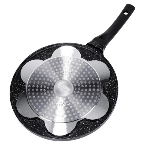 Patelnia do jajek granitowa 7 otworów BLACK LINE 26 cm