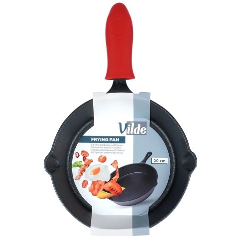 Patelnia na Gaz Indukcja Żeliwna z Nakładką Silikonową Solidna VILDE 20 cm