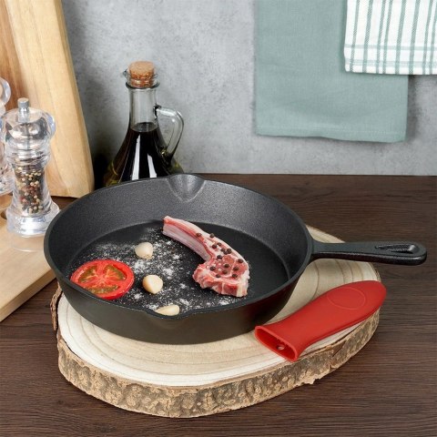 Patelnia na Gaz Indukcja Żeliwna z Nakładką Silikonową Solidna VILDE 25 cm