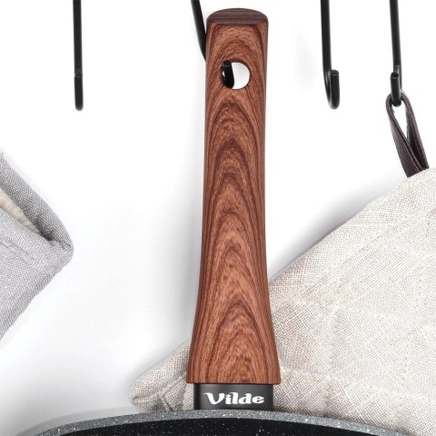 Patelnia na Gaz Indukcja do Grillowania Granitowa Kwadratowa VILDE 28x28 cm