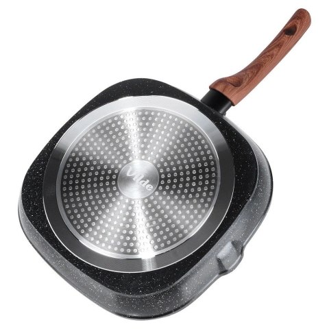 Patelnia na Gaz Indukcja do Grillowania Granitowa Kwadratowa VILDE 28x28 cm