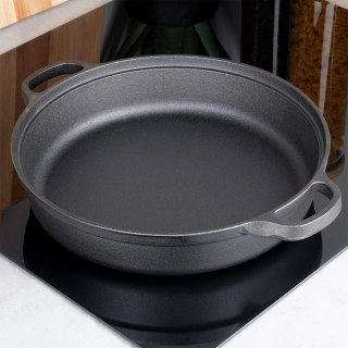 Patelnia Żeliwna Głęboka Gaz Indukcja Grill Solidna Trwała ORION 30 cm