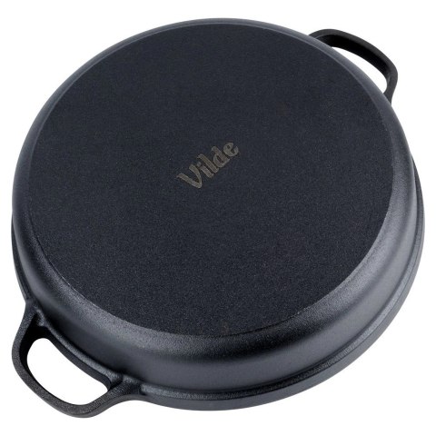 Patelnia Żeliwna Głęboka Gaz Indukcja Grill Solidna Trwała ORION 30 cm