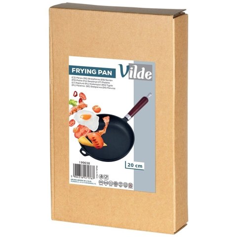 Patelnia Żeliwna Indukcja Gaz Grillowa na Ognisko Solidna Trwała VILDE 20cm