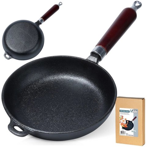Patelnia Żeliwna Indukcja Gaz Grillowa na Ognisko Solidna Trwała VILDE 20cm