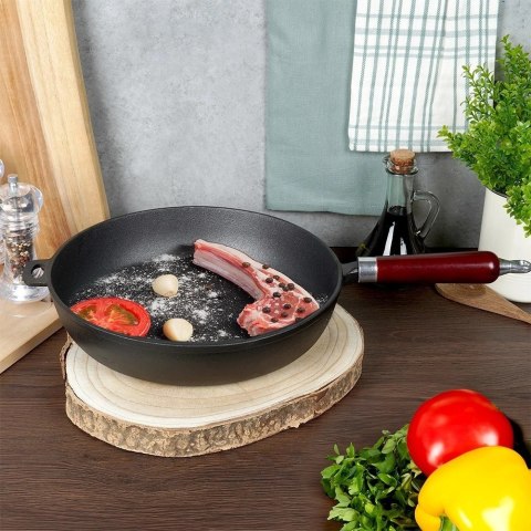 Patelnia Żeliwna Indukcja Gaz Grillowa na Ognisko Solidna Trwała VILDE 30cm