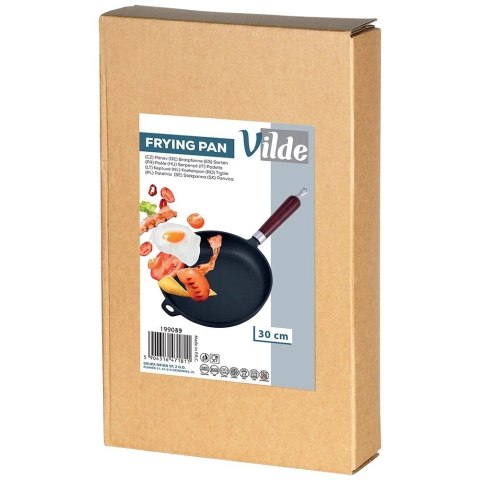 Patelnia Żeliwna Indukcja Gaz Grillowa na Ognisko Solidna Trwała VILDE 30cm