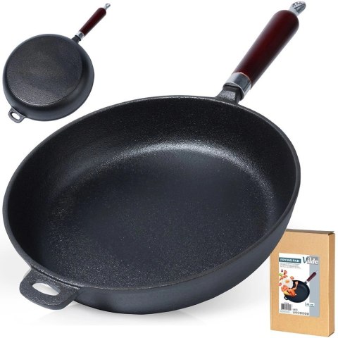 Patelnia Żeliwna do Smażenia Duszenia Gaz Indukcja Solidna VILDE 28 cm