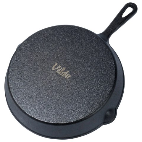 Patelnia na Gaz Indukcja Żeliwna z Nakładką Silikonową Solidna VILDE 25 cm