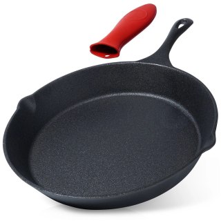 Patelnia na Gaz Indukcja Żeliwna z Nakładką Silikonową Solidna VILDE 30 cm