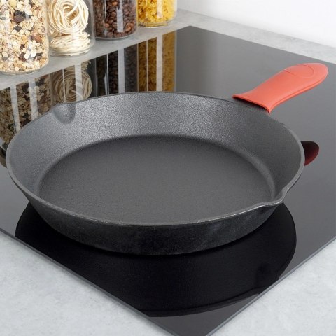 Patelnia na Gaz Indukcja Żeliwna z Nakładką Silikonową Solidna VILDE 30 cm