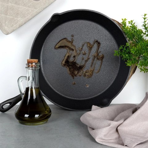 Patelnia na Gaz Indukcja Żeliwna z Nakładką Silikonową Solidna VILDE 30 cm