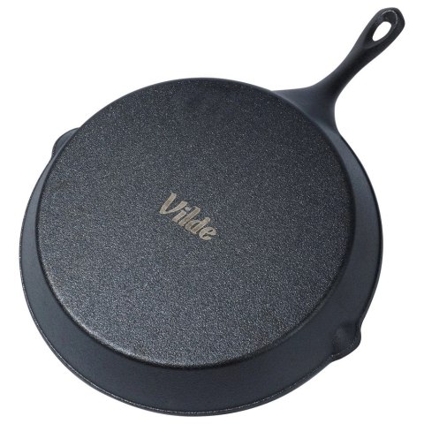 Patelnia na Gaz Indukcja Żeliwna z Nakładką Silikonową Solidna VILDE 30 cm