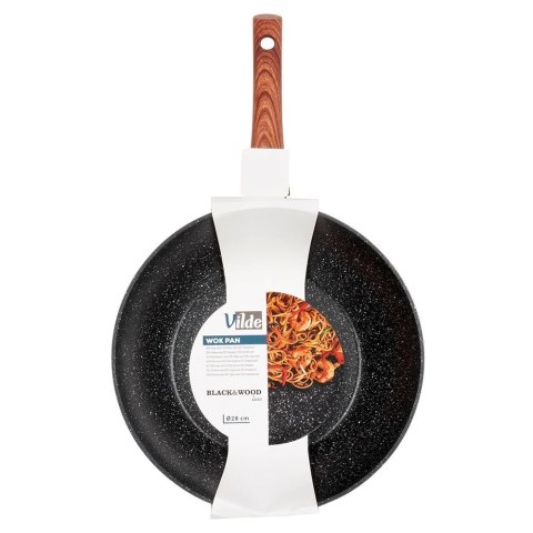Patelnia wok granitowa BLACK&WOOD 28 cm