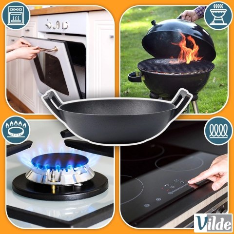 Patelnia wok żeliwna CAST LINE 32 cm