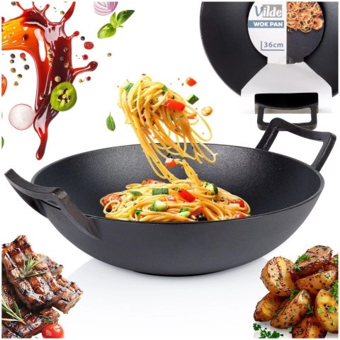 Patelnia wok żeliwna CAST LINE 36 cm