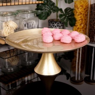 Patera Ozdobna Dekoracyjna na Tort Szklana Złota na Nóżce VILDE 28 cm