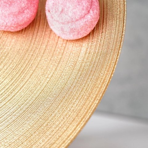 Patera Ozdobna Dekoracyjna na Tort Szklana Złota na Nóżce VILDE 28 cm