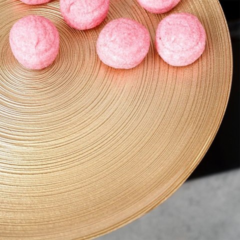 Patera Ozdobna Dekoracyjna na Tort Szklana Złota na Nóżce VILDE 28 cm