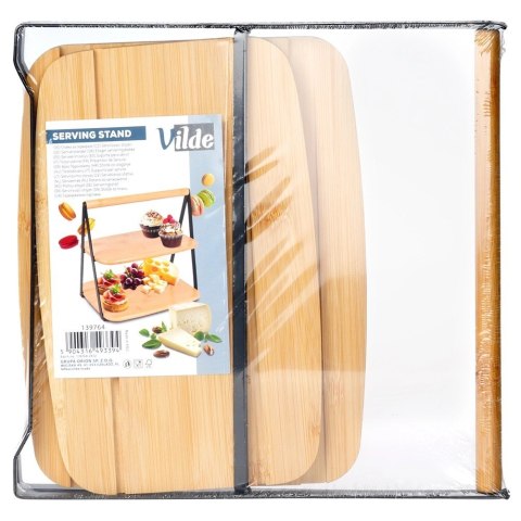 Patera bambusowa 2-piętrowa 28x20x27,5 cm