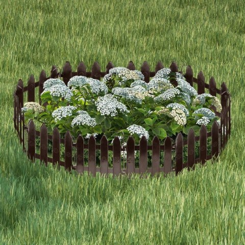 Płotek Ogrodowy Brązowy Palisada Obrzeże VILDE 20x15 cm 10 szt.