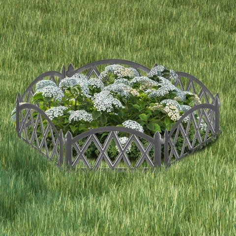 Płotek Ogrodowy Ozdobny Grafitowy Palisada Obrzeże VILDE 50 x 30 cm 6 szt.