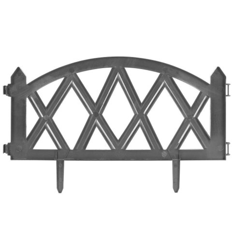 Płotek Ogrodowy Ozdobny Grafitowy Palisada Obrzeże VILDE 50 x 30 cm 6 szt.