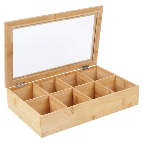Pojemnik Organizer na Herbatę Bambusowy EXCELLENT HOUSEWARE 32x20x6,5 cm