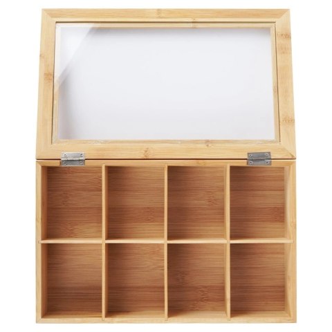 Pojemnik Organizer na Herbatę Bambusowy EXCELLENT HOUSEWARE 32x20x6,5 cm