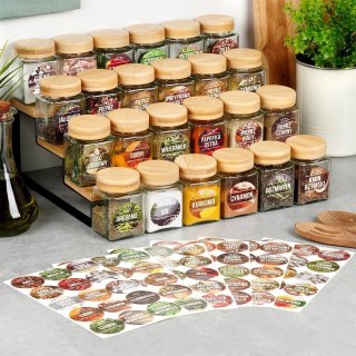 Pojemnik na przyprawy szklany 100 ml 24 szt. + 90 naklejek
