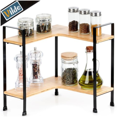 Półka kuchenna drewniana narożna 2-poziomowa 29,5x29,5x33,5 cm