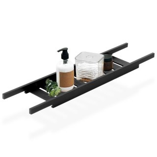 Półka łazienkowa na wannę bambusowa czarna 68 cm