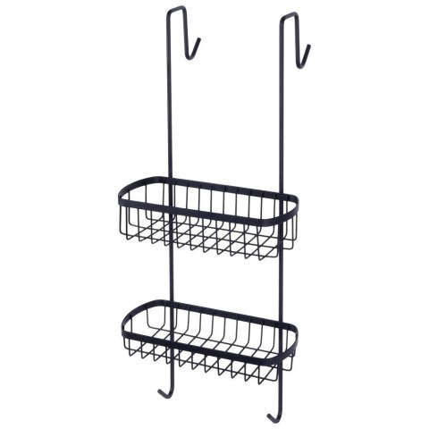 Półka pod Prysznic Zawieszana Metalowa Czarna Solidna VILDE 22x19x54,5 cm