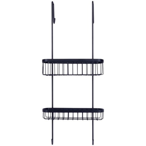 Półka pod Prysznic Zawieszana Metalowa Czarna Solidna VILDE 22x19x54,5 cm