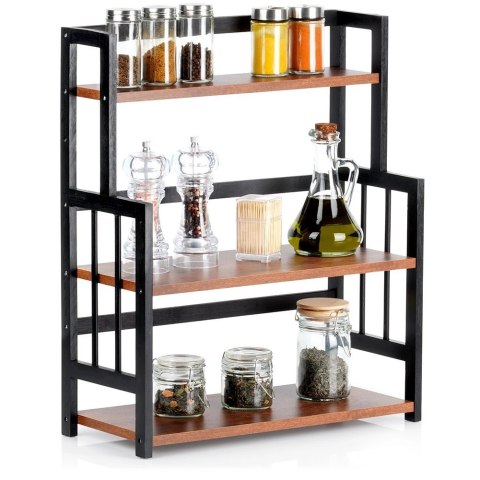 Regał Półka Kuchenna 3-Poziomowa Drewniana Solidna VILDE 41,5x18,5x50 cm