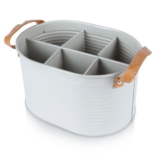 Skrzynka Organizer Stojak na Butelki Metalowa Szara HOME STYLING 25,5x18cm