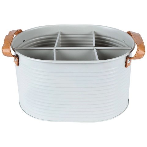Skrzynka Organizer Stojak na Butelki Metalowa Szara HOME STYLING 25,5x18cm