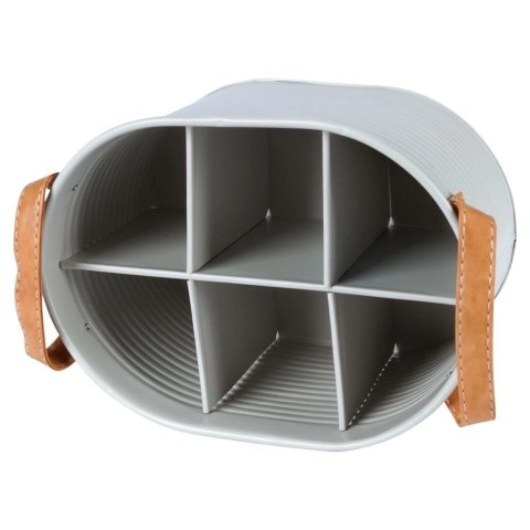 Skrzynka Organizer Stojak na Butelki Metalowa Szara HOME STYLING 25,5x18cm