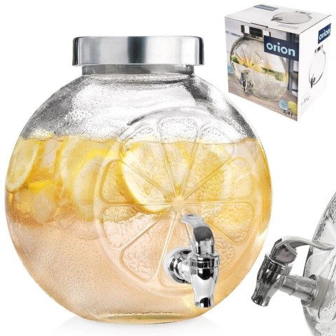 Słój Dozownik Dyspenser do Napojów Soku z Kranikiem Szklany ORION 5,4 L