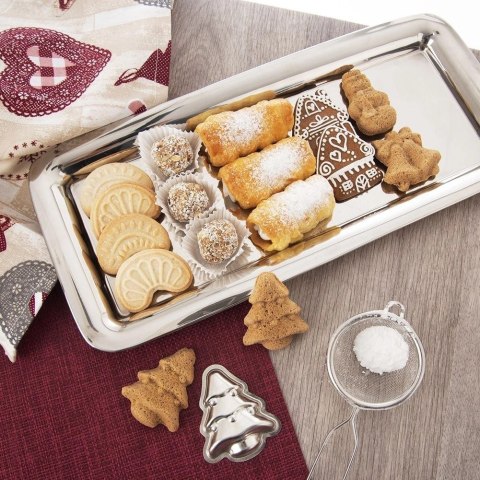 Stalowa Taca do Serwowania Przekąsek Ciastek ORION