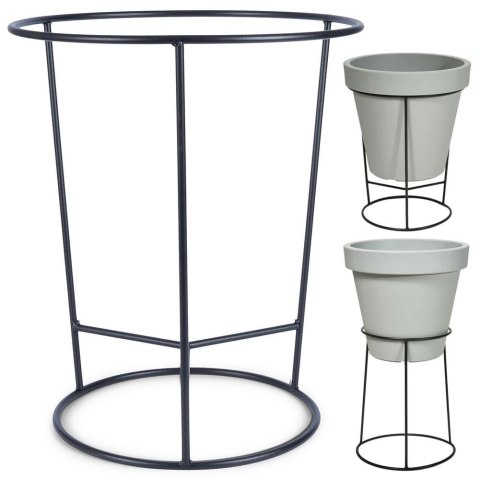 Stojak na Doniczkę Metalowy Czarny Dwustronny Dekoracyjny 45x53 cm VILDE