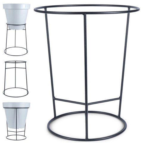 Stojak na Doniczkę Metalowy Czarny Dwustronny Dekoracyjny 45x53 cm VILDE