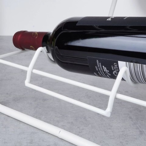 Stojak na Wino Dekoracyjny Metalowy Biały 9 Butelek HOUSEWARE 33x29x46 cm